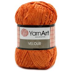 Пряжа YarnArt Velour 100г 170м (100% микрополиэстер) (865 оранжевый), 5 мотков