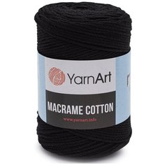Пряжа YarnArt Macrame Cotton 250гр 225м (80% хлопок, 20% полиэстер) (750 черный), 4 мотка