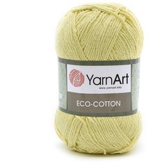 Пряжа YarnArt Eco Cotton 100гр 220м (85% хлопок, 15% полиэстер) (778 лимонный), 5 мотков