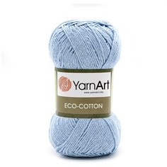 Пряжа YarnArt Eco Cotton 100гр 220м (85% хлопок, 15% полиэстер) (770 голубой), 5 мотков