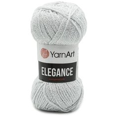 Пряжа YarnArt Elegance 50гр 130м (88% хлопок, 12% металлик) (101 белый), 5 мотков