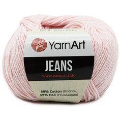 Пряжа YarnArt Jeans 50гр 160м (55% хлопок, 45% полиакрил) (74 пудровый), 10 мотков