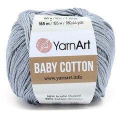 Пряжа YarnArt Baby Cotton 50гр 165м (50% хлопок, 50% акрил) (452 серый ), 10 мотков
