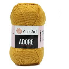 Пряжа YarnArt Adore 100гр 280м (100% акрил с эффектом анти-пиллинга) (334 горчичный), 5 мотков