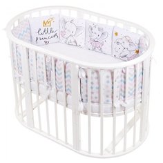 Lemony kids бортик в кроватку Kiddy Слоники белый