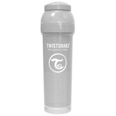 Twistshake Бутылочка антиколиковая Pastel, 330 мл, с 4 месяцев, серый