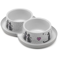 Миска Moderna Double Trendy Dinner Small Cats in Love white