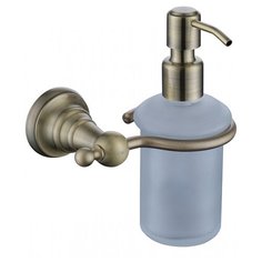 Дозатор для жидкого мыла настенный (стекло) бронза (латунь) (KH-4210) Kaiser