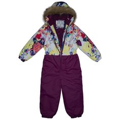 Комбинезон WILLY 31900030-01420, Huppa, Размер 92, Цвет 01420-белый с принтом и бордовый