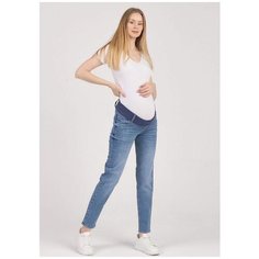 Джинсы Euromama 1406 зауженные под живот синие для беременных (L)