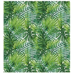 Простыня натяжная Ambesonne с принтом "Тропические листья", 180х200 см