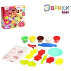 Набор для игры с пластилином Эврики "Суперпончики", 5 баночек с пластилином (3017108)