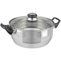 Кастрюля Mallony BAK-04, 3.9 л, стальной/черный