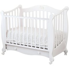 Кроватка Красная Звезда Валерия С749 Мишка на облачке (качалка) белый