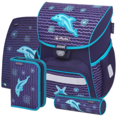 Herlitz Ранец Loop Plus Dolphin с наполнением, фиолетовый