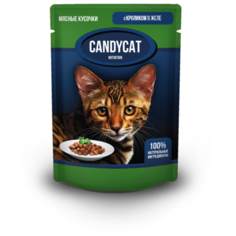 Влажный корм для кошек CandyCat с кроликом 85 г (кусочки в желе)