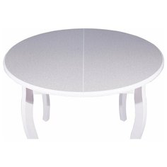 Стол Юма 1000(1300)*1000 с пластиком 2 уп. (тон Эмаль белая /пластик 3043 семолина серая) СтолБери