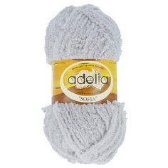 Пряжа Adelia "SOFIA" 100% полиэстер №21 св.серый - 10 мотков по 50 г