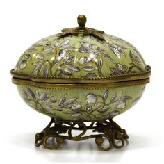 Шкатулка под старину из фарфора с бронзой ГЛАСАР