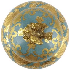 Шкатулка с птичкой 11x11x11см под старину из фарфора с бронзой ГЛАСАР