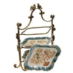 Этажерка для сервировки 23x15x31см под старину из фарфора с бронзой ГЛАСАР