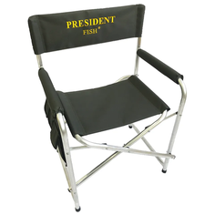 Кресло раскладное President Fish Кресло "PRESIDENT FISH" директорское Vip склад. с карманом на подлокотнике алюм. зелен.