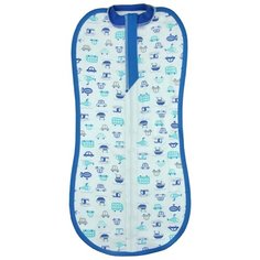 Многоразовые пеленки Топотушки кокон на молнии Тачки 56 см, 001242 голубой 1 шт.