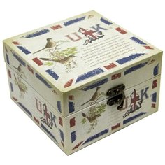 Шкатулка с часами 15x16x10см ГЛАСАР