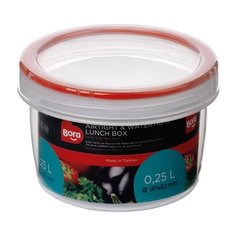 Контейнер пищевой круглый с закручивающейся крышкой, 0.25л Bora Plastik