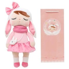 Кукла мягкая сплюшка Metoo розовый Зайчик в подарочном пакете