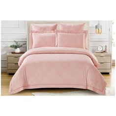 Постельное белье семейное Cleo Soft cotton 026-SC, жаккард, 50 х 70 и 70 х 70 см, розовый