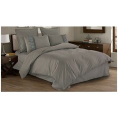 Постельное белье 2-спальное Cleo Cotton lace, сатин, 50 х 70 и 70 х 70 см, темно-серый