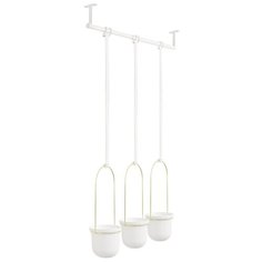 Комплект горшков для растений Triflora подвесной белый-латунь Umbra