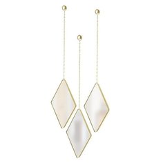 Набор из 3 подвесных зеркал Umbra Dima, матовая латунь