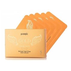 Гидрогелевая маска-патч для шеи Petitfee Hydrogel Angel Wings Gold Neck Pack 5*10 мл