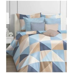 Постельное белье 1.5-спальное Mona Liza Delon, бязь, 50 х 70 см, бежевый/голубой