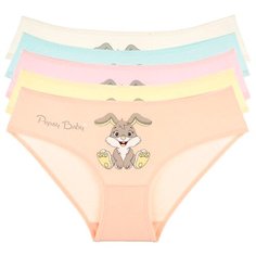 Трусы для девочек 4/5 -110/116, Микс заяц, 5 шт. Donella