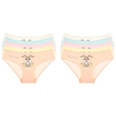 Трусы для девочек 6/7 - 122/128, Микс заяц, 10 шт. Donella