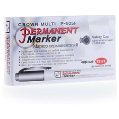 CROWN набор маркеров Multi Marker Super Slim, черный, 12 шт. (P-505F), черный