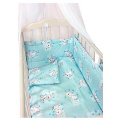 Фея простыня на резинке Мишки голубой