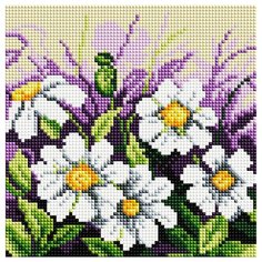 Алмазная мозаика (мозаика) "Белые ромашки", 20х20 см Art Xobby