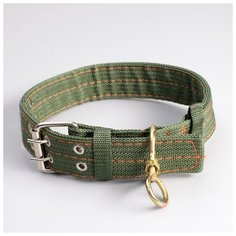 Ошейник четырехслойный с вертлюгом, 65 х 4 см, зеленый 1523590 Пижон
