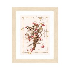 Набор для вышивания LANARTE "Воробьи 40x31" см