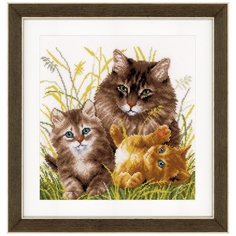 Набор для вышивания VERVACO "Кошачья семья" 28x26 см