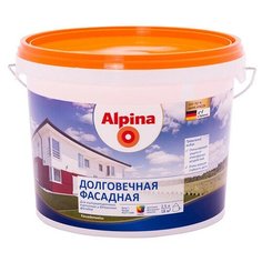 Краска акриловая Alpina Долговечная фасадная влагостойкая матовая белый 2.5 л