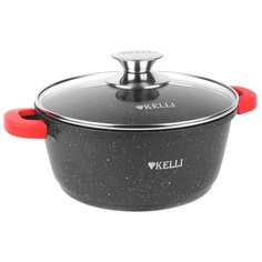 Кастрюля Kelli KL-4000-28, 8 л, черный