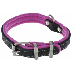 Ошейник Аркон Фетр (оф16), обхват шеи 22-30 см черный/фиолетовый