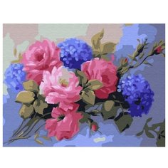 Molly Картина по номерам "Гортензии с розами" 15х20 см (KH0766)