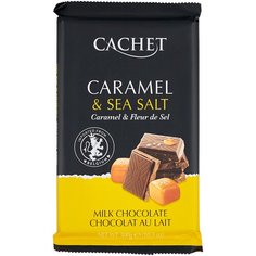 Шоколад Cachet молочный с карамелью и морской солью, 32%, 300 г