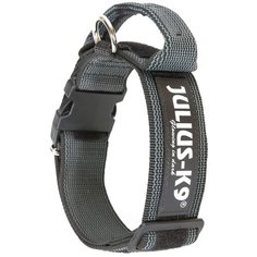 Ошейник JULIUS-K9 Color & Gray с закрытой ручкой и скрытым локером 5 см, обхват шеи 47-67 см черный